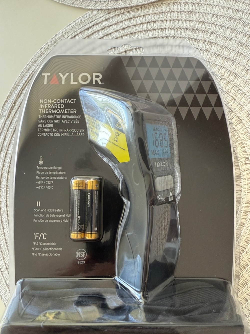 Taylor Non-Contact Infrared Thermometer - Black with Yellow Accent